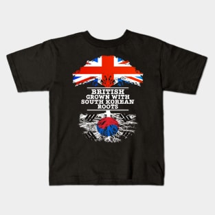 British Grown With South Korean Roots - Gift for South Korean With Roots From South Korea Kids T-Shirt